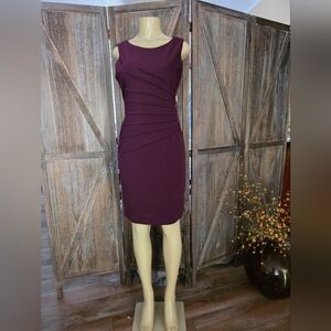 Ivanka Trump Purple Ruched Sheath Midi Dress